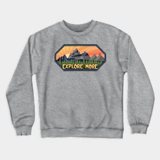 Explore More - Logo, Badge Style Landscape Crewneck Sweatshirt